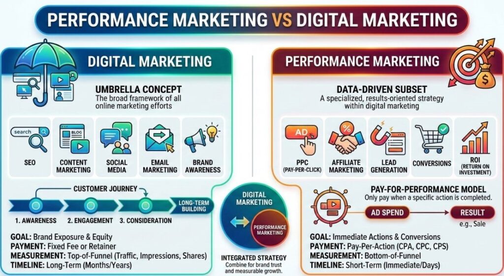 Performance Marketing Vs Digital Marketing